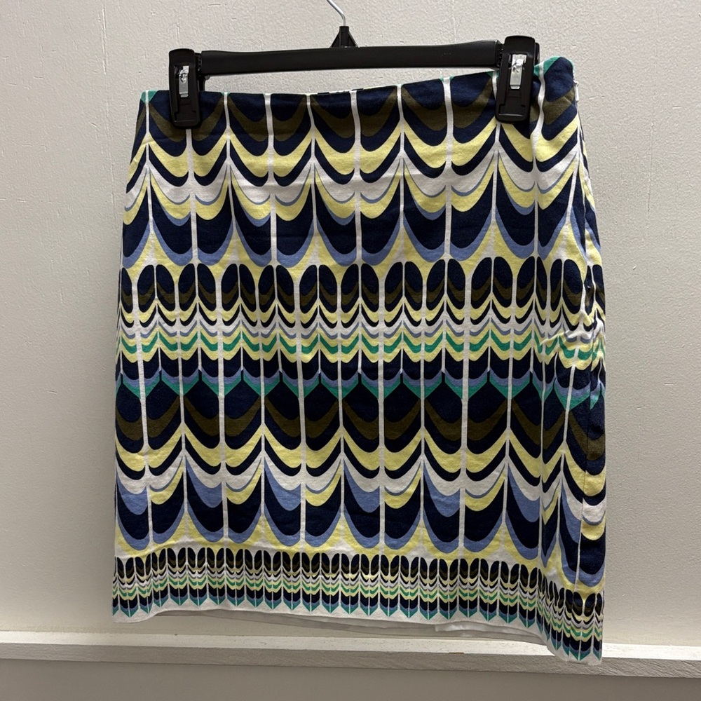 Talbots Blue and Green Patterned Pencil Skirt